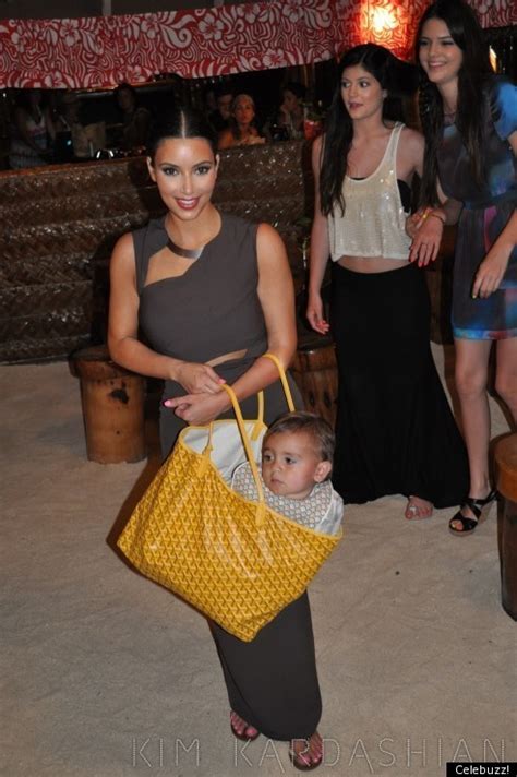 Kim Kardashian Carries Baby Mason In A Bag Photo Huffpost