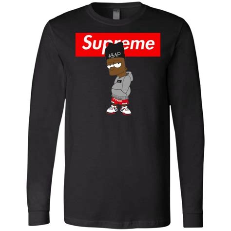 Supreme Bart Simpson Asap Rocky Long Sleeve Long Sleeve Tshirt Men Long Sleeve Mens Tops