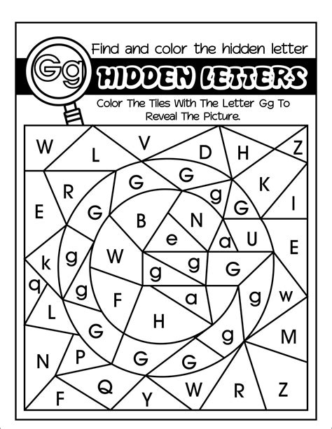 Hidden Lettersfun Coloring Alphabet Worksheets For Etsy In 2020