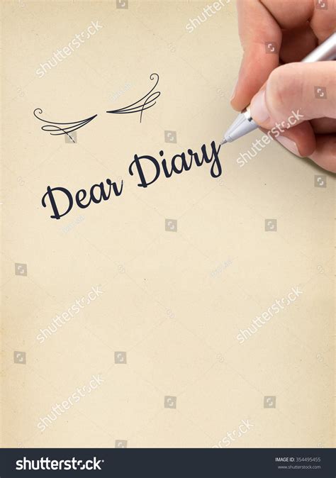 Hand Writing Dear Diary On Aged Stock Photo 354495455 Shutterstock