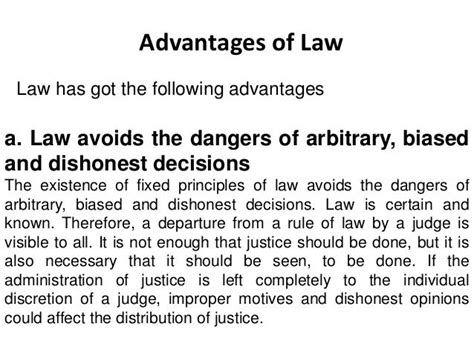 Advantages And Disadvantages Of Law