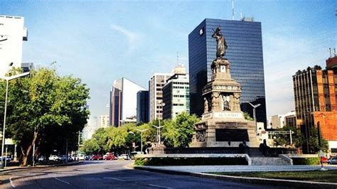 Cuauht Moc Monument And Roundabout On Paseo De La Reforma