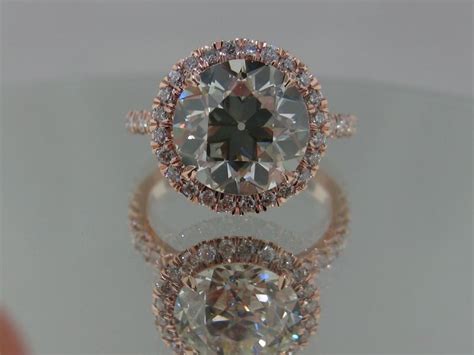 Josh Levkoff Collection Rings 14k Rose Gold Ring With Round Center Diamond And Halo Dream