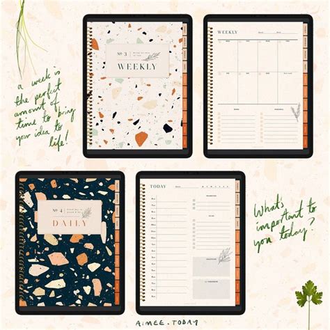 Digital Planner With Tuscan Terrazzo Theme For Goodnotes And Notability