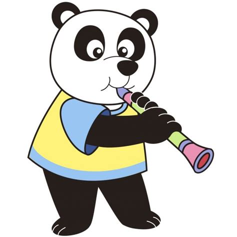 Cartoon Panda Playing An Oboe — Stock Vector © Kchungtw 22749895