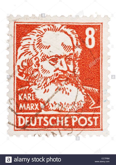 Thanks to parcel monitor for deutsche post! Briefmarke: Deutsche Post, DDR, 1952, Karl Marx, 8 Pfennig ...