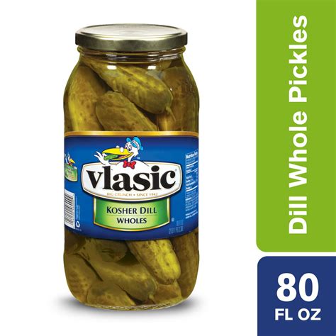 Vlasic Wholes Original Dill Pickles Kosher Dill Pickles 80 Oz Jar