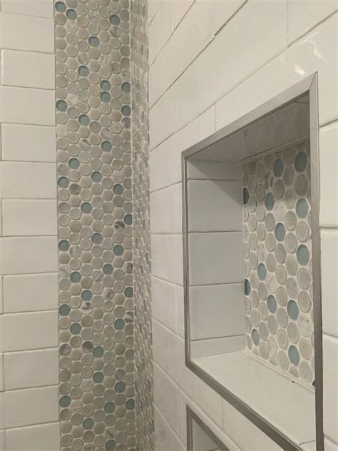 🔨vertical Tile Borders 🔨 Small Bathroom Makeover Shower Accent Tile