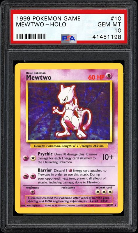 Maybe you would like to learn more about one of these? Auction Prices Realized Tcg Cards 1999 POKEMON GAME Mewtwo-Holo Summary