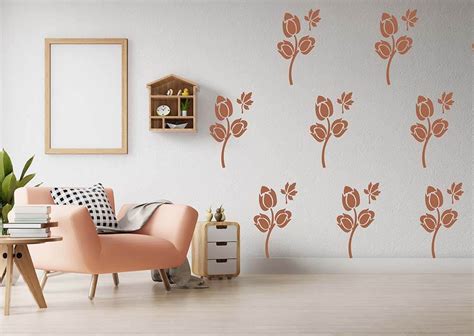 Beautiful Flower Stencil For Wall Painting Floral Pattern