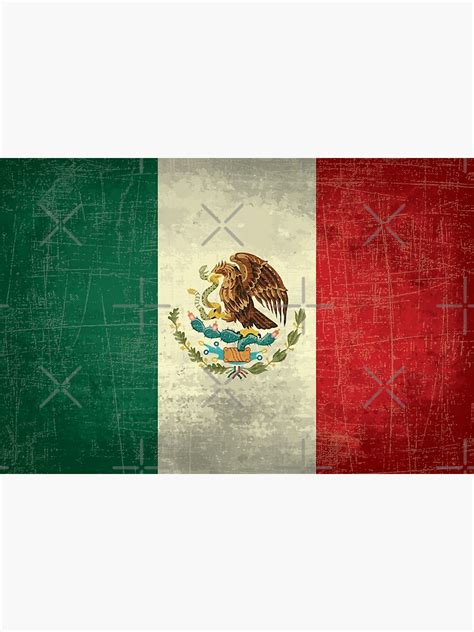 Vintage Aged Mexico Flag Art Print For Sale By Designbybobo Redbubble