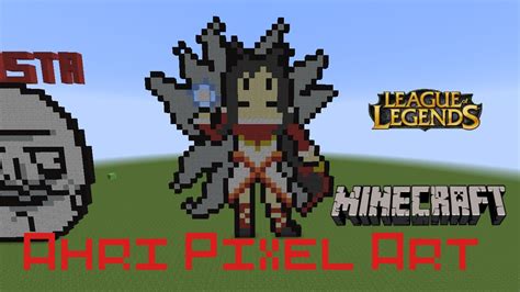 Minecraft Ahri Pixel Art League Of Legends Youtube