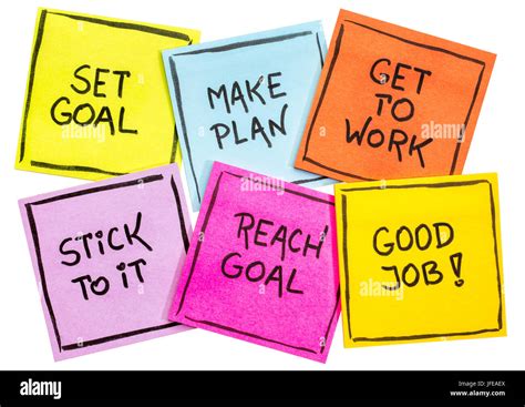 Set Goal Make Plan Work Stick To It Reach Goal A Success Concept