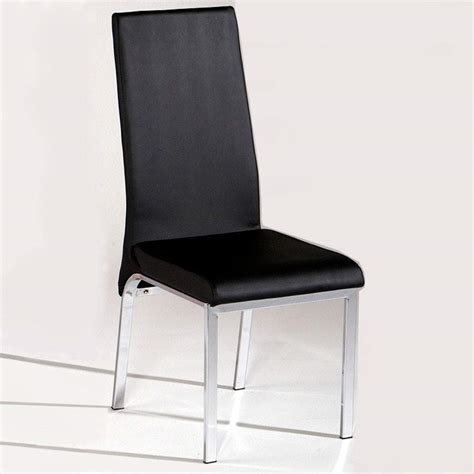 | black leather modern chairs. Contemporary Black Dining Chair in Leather and Chrome ...