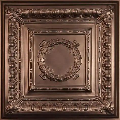 Ceilume Empire Faux Bronze 2 Ft X 2 Ft Lay In Or Glue Up Ceiling