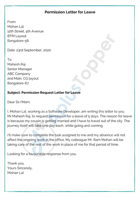 How To Write A Permission Letter With Sample Template Vrogue