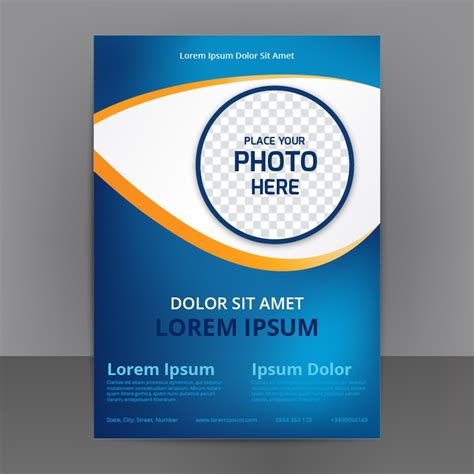 Business Abstract Flyer Template With Blue Background Photoshop
