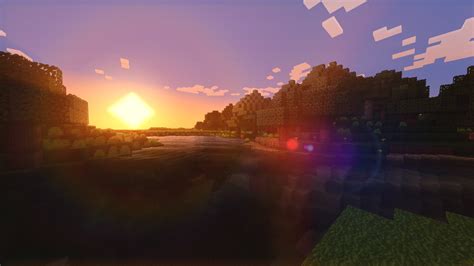 Download Minecraft Shaders Sunset Wallpaper By Jlane36 Set