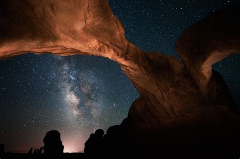 Wallpaper Night Usa Stars Arch Utah Milky Way Milky Way Arches