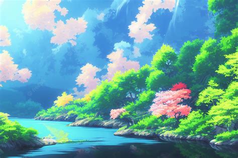 Blue Anime Nature Wallpapers Wallpaper Cave