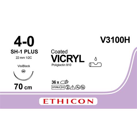 Suture Vicryl 4 0 Jb 1 Visi Black 70cm Ethicon