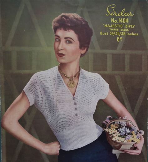 Vintage 1940s 1950s Knitting Pattern Womens Jumper Etsy Ireland