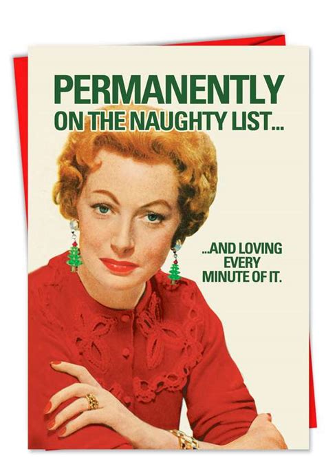 permanent naughty list funny christmas paper greeting card
