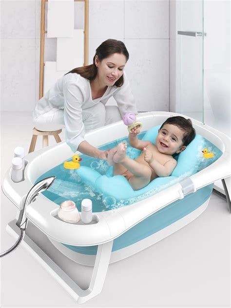 *please note that the bath and stand sold separately. Portable Foldable Newborn Baby Folding Large Bath Tub Baby ...