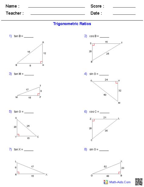Using the inverse trigonometric functions to solve for missing information about right triangles. 18 Best Images of Trigonometry Worksheets And Answers PDF - Right Triangle Trigonometry ...