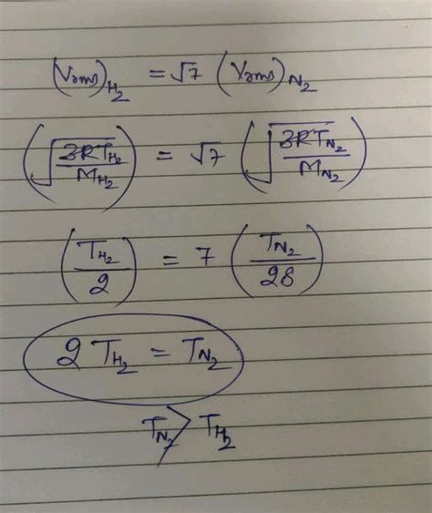 The R M S Velocity Of Hydrogen Is Times The R M S Velocity Of