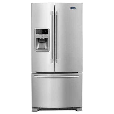 Maytag 33 In W 21 7 Cu Ft French Door Refrigerator In Fingerprint