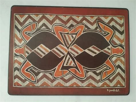 Rare Terry Dhurritjini Yumbulul Australia Aboriginal Art Turtles Tiki
