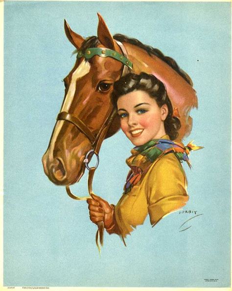 A Lovely Cowgirl And Her Horse Art By Jules Erbit Vintage Cowgirls