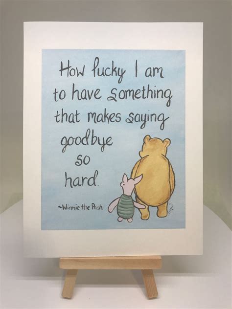 Goodbye Card Winnie The Pooh How Lucky I Am Card Pooh Bear Etsy