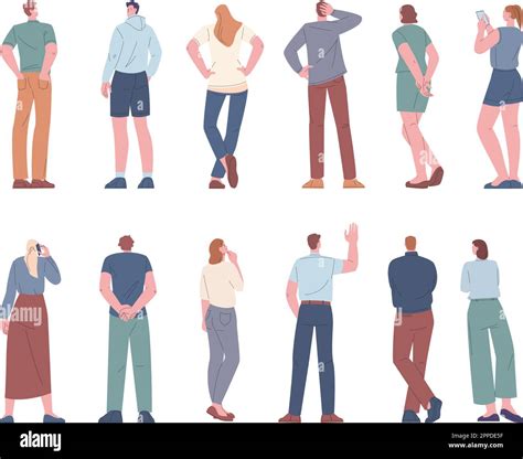 Crowd Of Men Back View Stock Vector Images Alamy