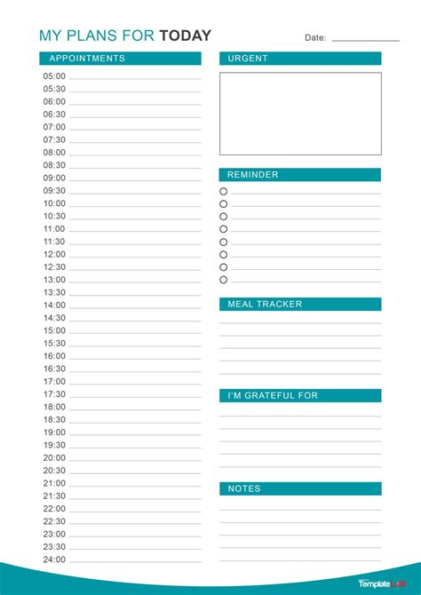 Calendars And Planners Day Organizer Daily Printable Planner Simple Us