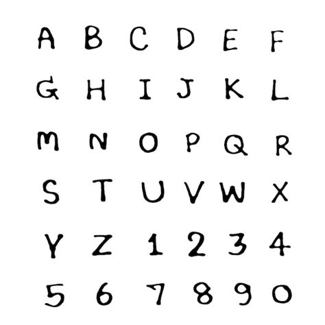 Projeto de alfabeto de fonte doodle coleção desenhada à mão preto sobre
