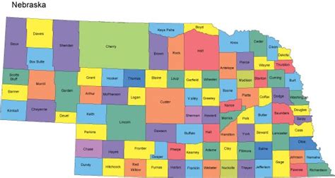 Nebraska Map With Counties