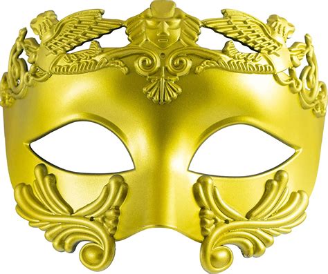 Roman Gladiator Mask Gold Mens Masquerade Mask Great For Fancy