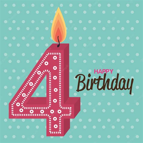 Premium Vector Happy Birthday Candle Number Character