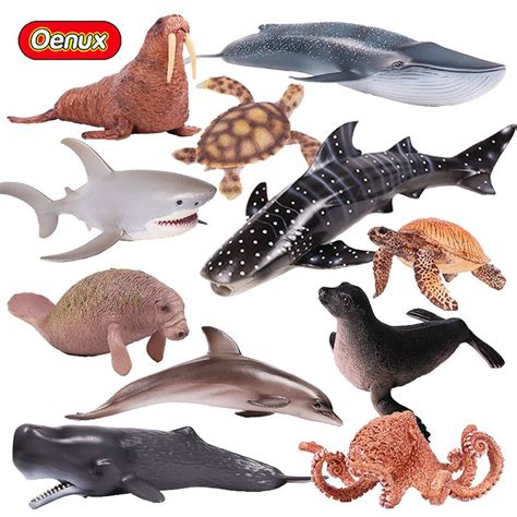 Oenux Realistic Aquatic Creatures Animals Action Figures Sea Life Shark