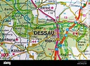 Dessau Karte Stadtplan Stadtplan Stockfotografie - Alamy
