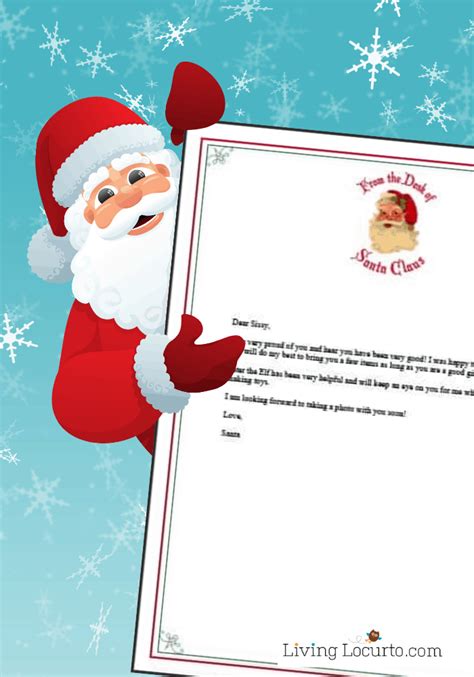 Letter From Santa Free Printable Editable Template Living Locurto