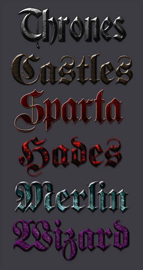 6 Medieval Font Styles Psd File Free Psd Files Photoshop Resources