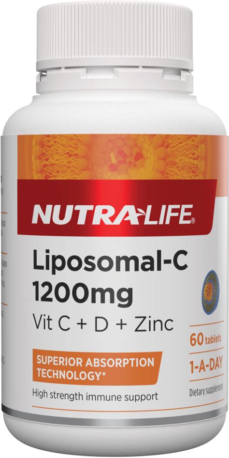 Liposomal C 1200mg Vit C D Zinc Nutra Life New Zealand