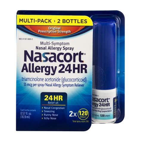 save on nasacort allergy 24 hr multi symptom nasal spray 120 sprays 2 ct order online delivery