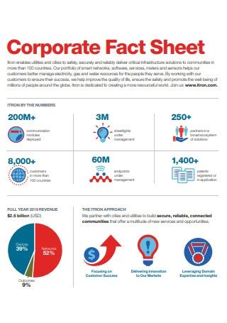 SAMPLE Corporate Fact Sheet In PDF MS Word