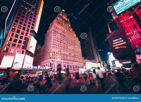 Times Square At Night In Midtown Manhattan New York Editorial Stock