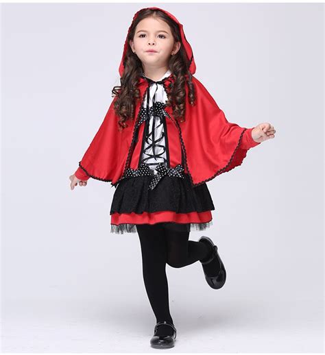 Children Girls Little Red Riding Hood Costume Fancy Kids Halloween
