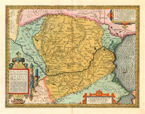 Old Antique Historical Map Of Dacia Etc Now Romania Bulgaria By A
